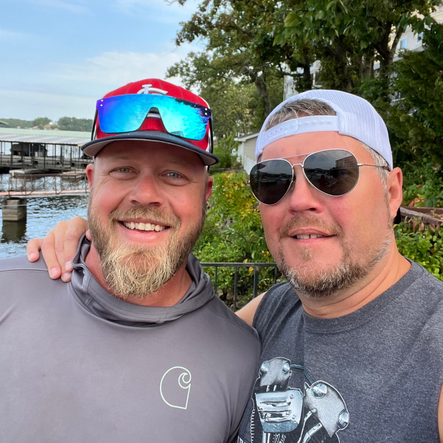 happy men at boat rentals lake of the ozarks 